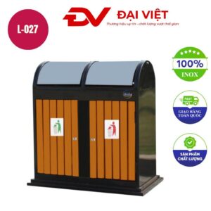 Thùng phân loại rác 2 ngăn 890x480x890mm