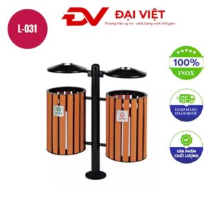 Thùng phân loại rác 2 ngăn 900x360x1035mm