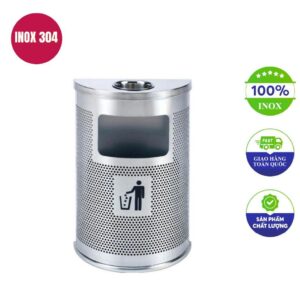 Thùng rác inox bán nguyệt