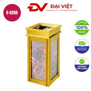 Thùng rác inox đá hoa cương cửa trên B-026B