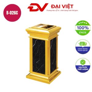 Thùng rác inox đá hoa cương cửa trên B-026C