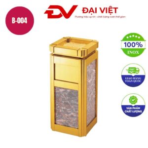 Thùng rác inox đá hoa cương không chân cửa trên B-004