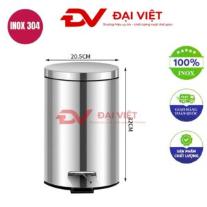 Thùng rác inox đạp chân 7 lít