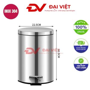 Thùng rác inox đạp chân 285x325mm