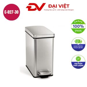 Thùng rác inox đạp chân 30l 315x350x700mm