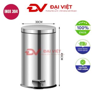 Thùng rác inox đạp chân 360x450mm