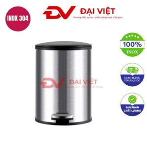 Thùng rác inox đạp chân 8l 225x330mm