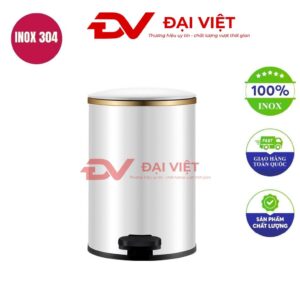 Thùng rác inox đạp chân 9l 230x330mm