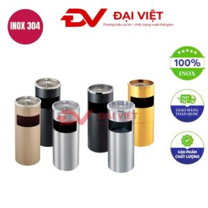 Thùng rác inox gạt tàn 250x610mm