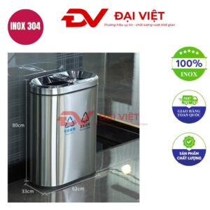 Thùng rác inox khách sạn 2 ngăn 620x330x800mm