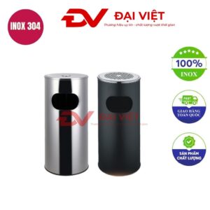 Thùng rác inox khách sạn 30l có gạt tàn thuốc
