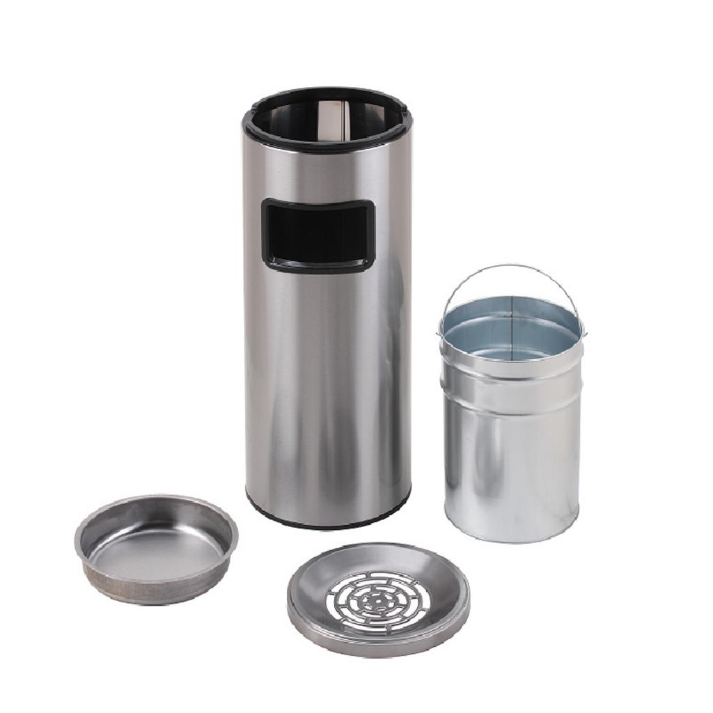 Thùng rác inox sáng bóng dùng trong bếp, văn phòng và khách sạn.