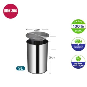 Thùng rác inox có nắp lật