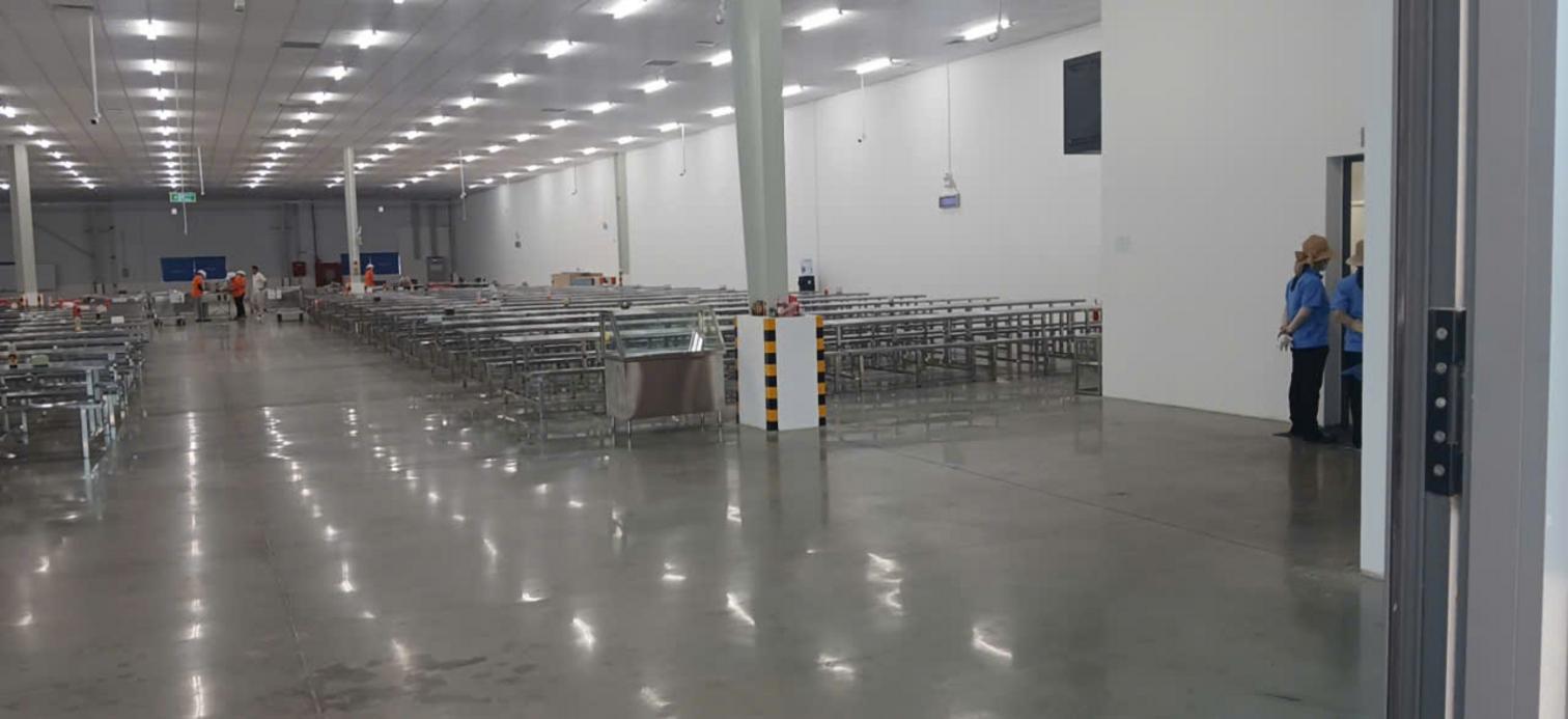 Mặt bàn inox trong dự án thi công bếp công nghiệp - Dự án STV MACHINE CO.,LTD - Cơ Khí Đại Việt