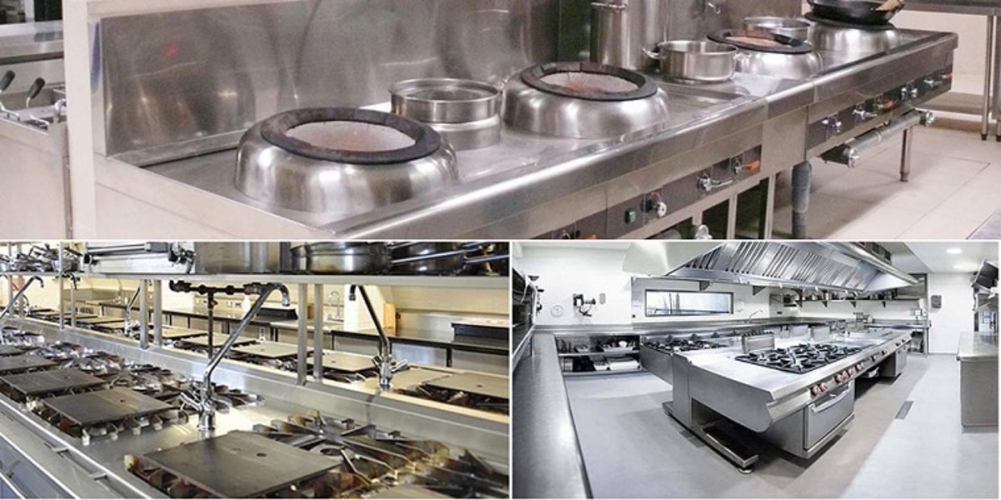 Bầu nước tích hợp giúp vệ sinh bếp ga công nghiệp 4 lò nhanh hơn