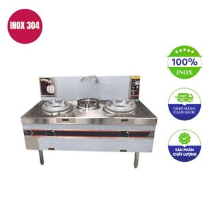Bếp á 2 họng gang có quạt thổi 1m8