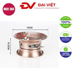 bếp cồn inox tròn 19x10.5cm