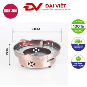 bếp cồn inox tròn 24x9cm