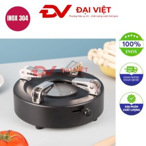 bếp cồn inox tròn màu đen 18cm