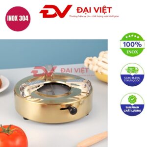 bếp cồn inox tròn màu vàng 18cm