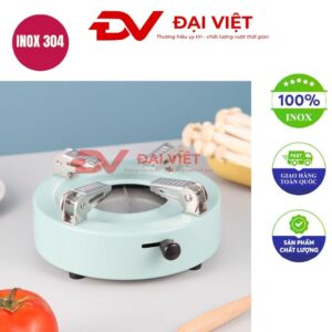 bếp cồn inox tròn màu xanh 18cm