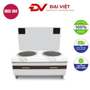 Bếp hầm đôi điện từ 15kw mặt phẳng kính tròn 1200x800x550mm
