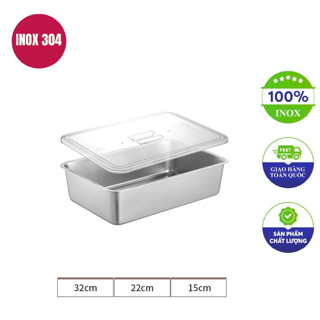 Inox SUS 304 dày 1 mm giúp khay cứng cáp và an toàn thực phẩm.