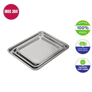 Khay inox chữ nhật 50x35x2cm