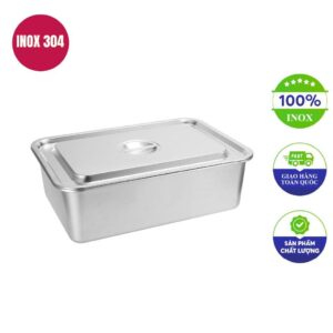 Khay inox chữ nhật 60x40x10cm