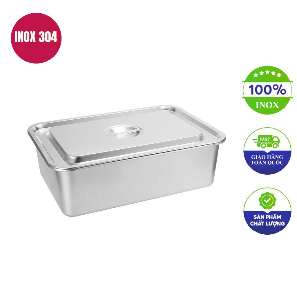 Khay inox chữ nhật 60x40x10cm