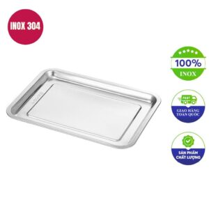 Khay inox chữ nhật 60x40x2.5cm