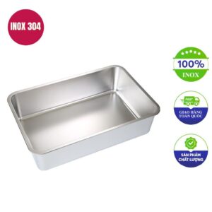 Khay inox chữ nhật 60x40x7cm