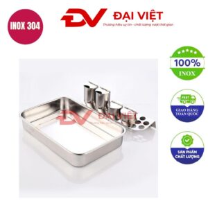 Khay inox đựng dụng cụ y tế 24x16x5cm
