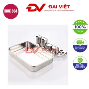 Khay inox đựng dụng cụ y tế 31x24x3cm