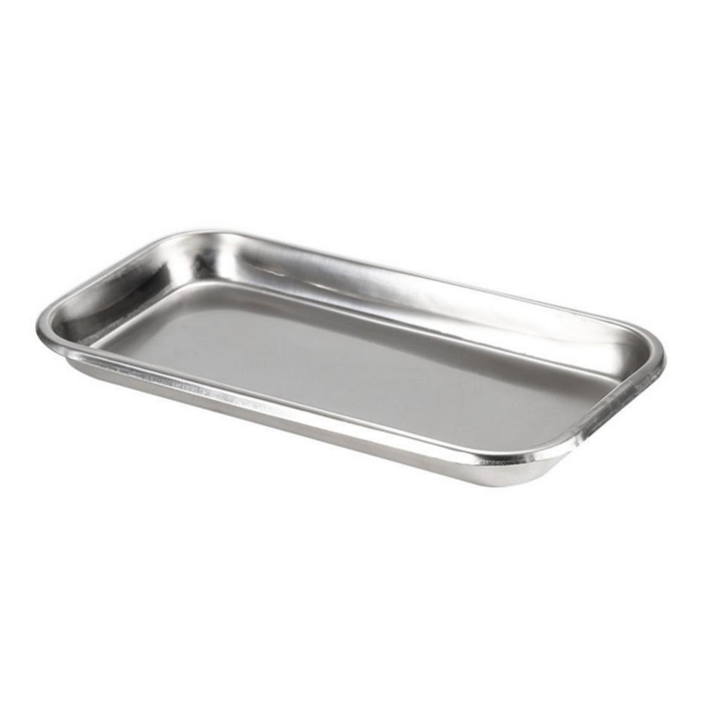 Khay inox đựng dụng cụ y tế 31x24x3cm bằng inox 304, gọn sạch cho bàn thủ thuật.