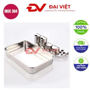 Khay inox đựng dụng cụ y tế 40x30x3cm