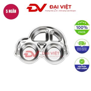 khay inox đựng thực phẩm 5 ngăn 29.5x22x4cm