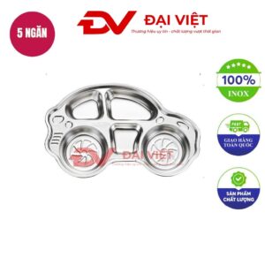 khay inox đựng thực phẩm 5 ngăn 31x19x4cm