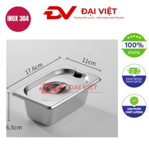 khay inox đựng topping 17.6x11x6.5cm
