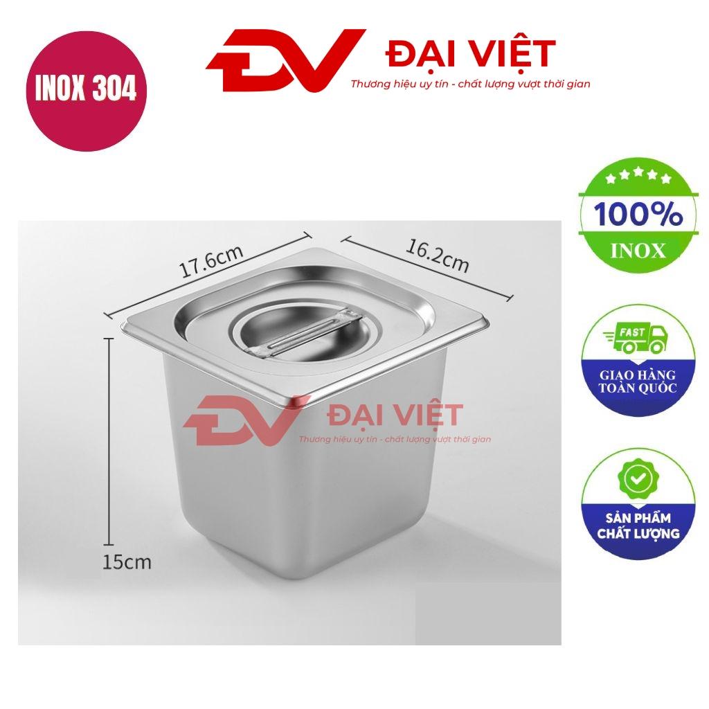 khay inox đựng topping 17.6x16.2x15cm