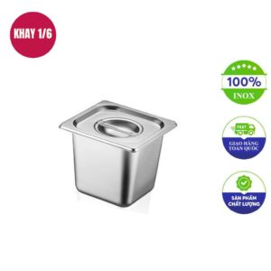 khay inox GN 1/6 inox 201 dày 1mm