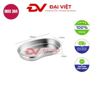 Khay inox hạt đậu 18.5x11.5x2.5cm