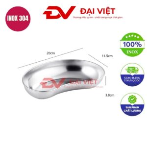 Khay inox hạt đậu 20x11.5x3.8cm