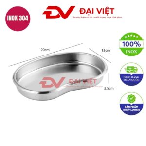 Khay inox hạt đậu 20x13x2.5cm