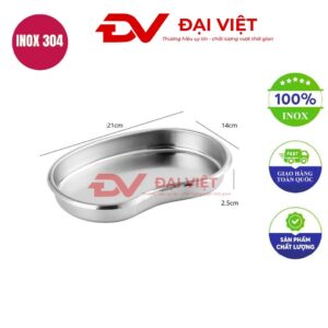 Khay inox hạt đậu 21x14x2.5cm