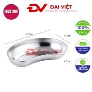 Khay inox hạt đậu 22.5x13.5x4.7cm