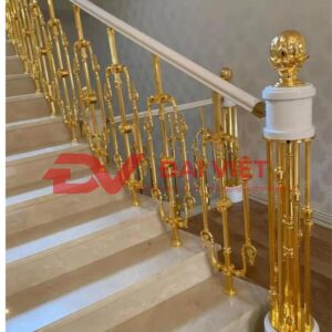 Lan can inox tay vịn gỗ