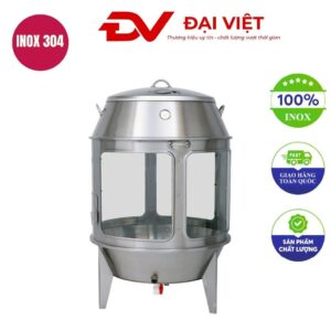 Lò quay vịt inox có kính bằng gas 90
