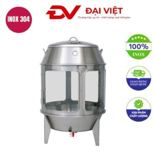 Lò quay vịt inox có kính bằng than 80