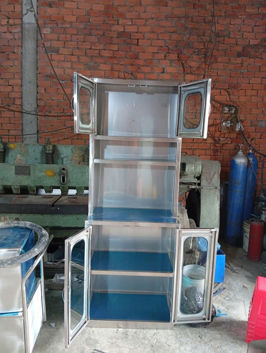 Kết cấu tủ thuốc inox y tế cao 1.885 m tại TP.HCM - Dự án Gia công tủ thuốc inox y tế cho gia đình 26 đường 11. Phường An Khánh, q2. Tphcm - Cơ Khí Đại Việt